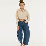 Magnolia V Neck Sweater - Lt Taupe