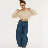 Magnolia V Neck Sweater - Lt Taupe