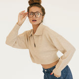 Magnolia V Neck Sweater - Lt Taupe