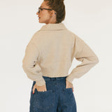 Magnolia V Neck Sweater - Lt Taupe