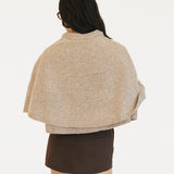 Sarah Solid Short Sleeve Cape Top - Khaki