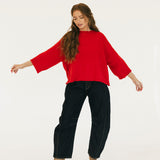 Hallie Sweater Top - Red
