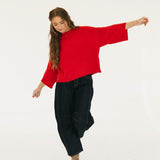 Hallie Sweater Top - Red