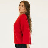 Hallie Sweater Top - Red