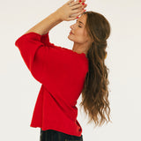 Hallie Sweater Top - Red