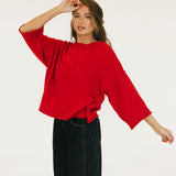 Hallie Sweater Top - Red