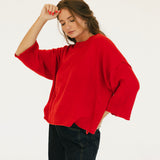 Hallie Sweater Top - Red