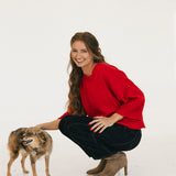 Hallie Sweater Top - Red
