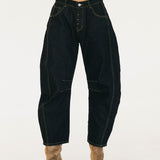 Maci Baggy Denim Pants - Dark Denim