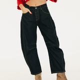 Maci Baggy Denim Pants - Dark Denim