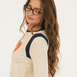 87 Varsity Long Sleeve Top - Ivory