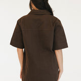 Valorie Pocket Mini Dress - Brown