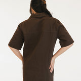 Valorie Pocket Mini Dress - Brown