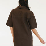 Valorie Pocket Mini Dress - Brown