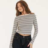 Ava Striped Long Sleeve - Grey Multi