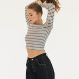 Ava Striped Long Sleeve - Grey Multi