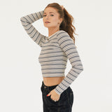 Ava Striped Long Sleeve - Grey Multi