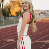 FitFlow Mini Skirt - White/ Crimson Red