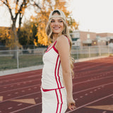 FitFlow Mini Skirt - White/ Crimson Red