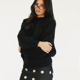 Pau Oversized Drop Shoulder Sweater - Black