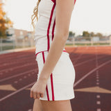 FitFlow Mini Skirt - White/ Crimson Red