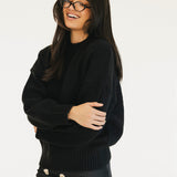 Pau Oversized Drop Shoulder Sweater - Black