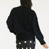 Pau Oversized Drop Shoulder Sweater - Black