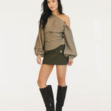 Peyton One Shoulder Balloon Sleeve Top