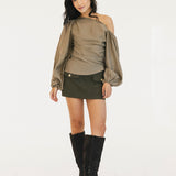 Peyton One Shoulder Balloon Sleeve Top