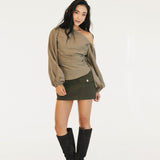 Peyton One Shoulder Balloon Sleeve Top