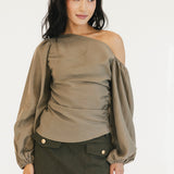 Peyton One Shoulder Balloon Sleeve Top