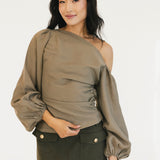Peyton One Shoulder Balloon Sleeve Top