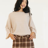Victoria Mini Skort - Taupe Plaid