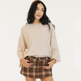 Victoria Mini Skort - Taupe Plaid