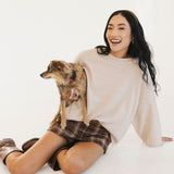 Victoria Mini Skort - Taupe Plaid