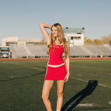 FitFlow Mini Skirt - Crimson Red/White