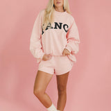 Fancy Oversized Fleece Mockneck - Blush Pink
