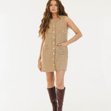 Kasey Tweed Mini Dress - Taupe