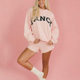 Fancy Oversized Fleece Mockneck - Blush Pink