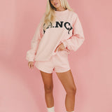 Fancy Fleece Lined Shorts - Blush Pink