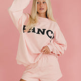 Fancy Oversized Fleece Mockneck - Blush Pink