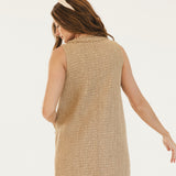 Kasey Tweed Mini Dress - Taupe