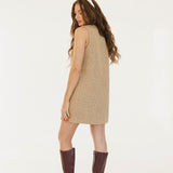 Kasey Tweed Mini Dress - Taupe