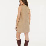 Kasey Tweed Mini Dress - Taupe
