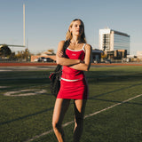 FitFlow Mini Skirt - Crimson Red/White