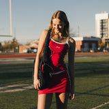 FitFlow Mini Skirt - Crimson Red/White