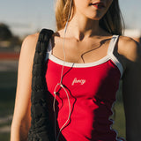 FitFlow Mini Skirt - Crimson Red/White