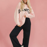 Fancy Fleece Wide Leg Sweatpants - Charcoal Gray