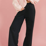 Fancy Fleece Wide Leg Sweatpants - Charcoal Gray