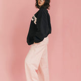Fancy Fleece Wide Leg Sweatpants - Blush Pink
